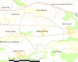 Map commune FR insee code 31246